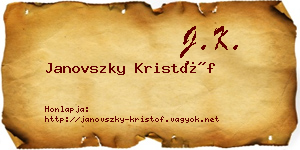 Janovszky Kristóf névjegykártya